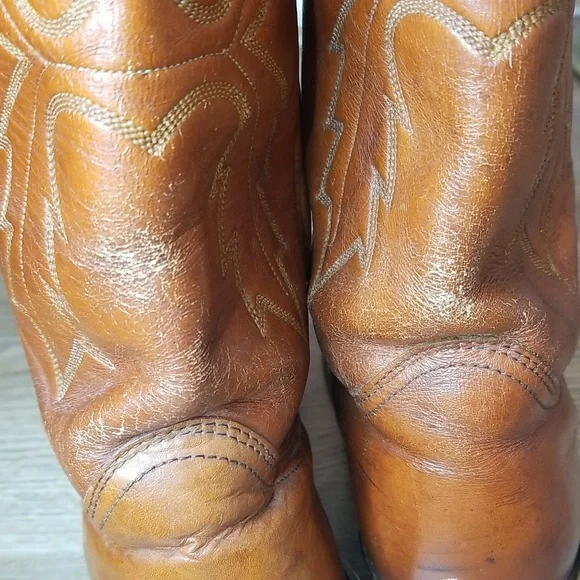 Miller Stockman Mens Cognac Cowboy Boots Size 7 1/2 - Picture 8 of 12